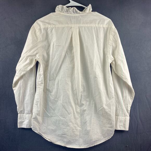 Free Assembly Women's Small Shirt Button Down Ruffle Collar Presidential England - Picture 2 of 9